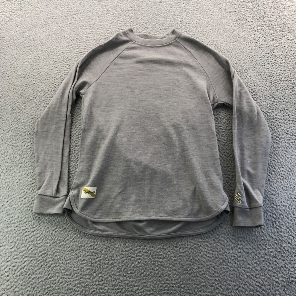 Tracksmith Shirt Womens Small Gray Downeaster Grey Merino Wool Performance Run